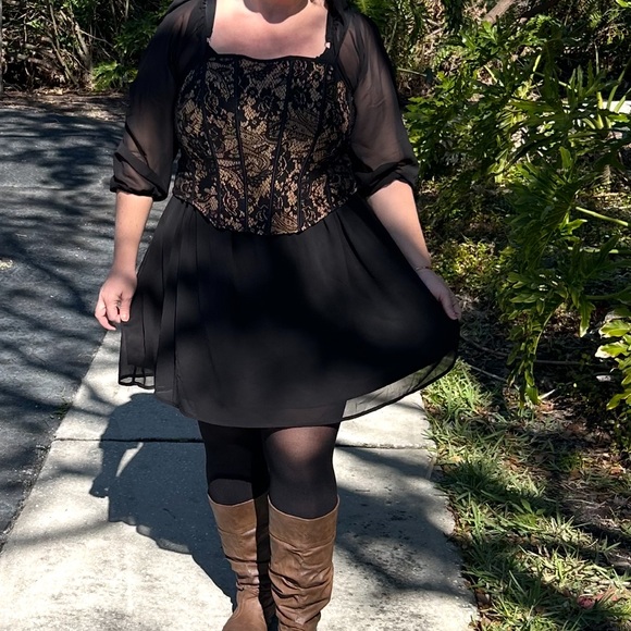 Orange kiss Elegant Black Lace stretchy corset with boning Women’s Size 1X - Picture 14 of 16